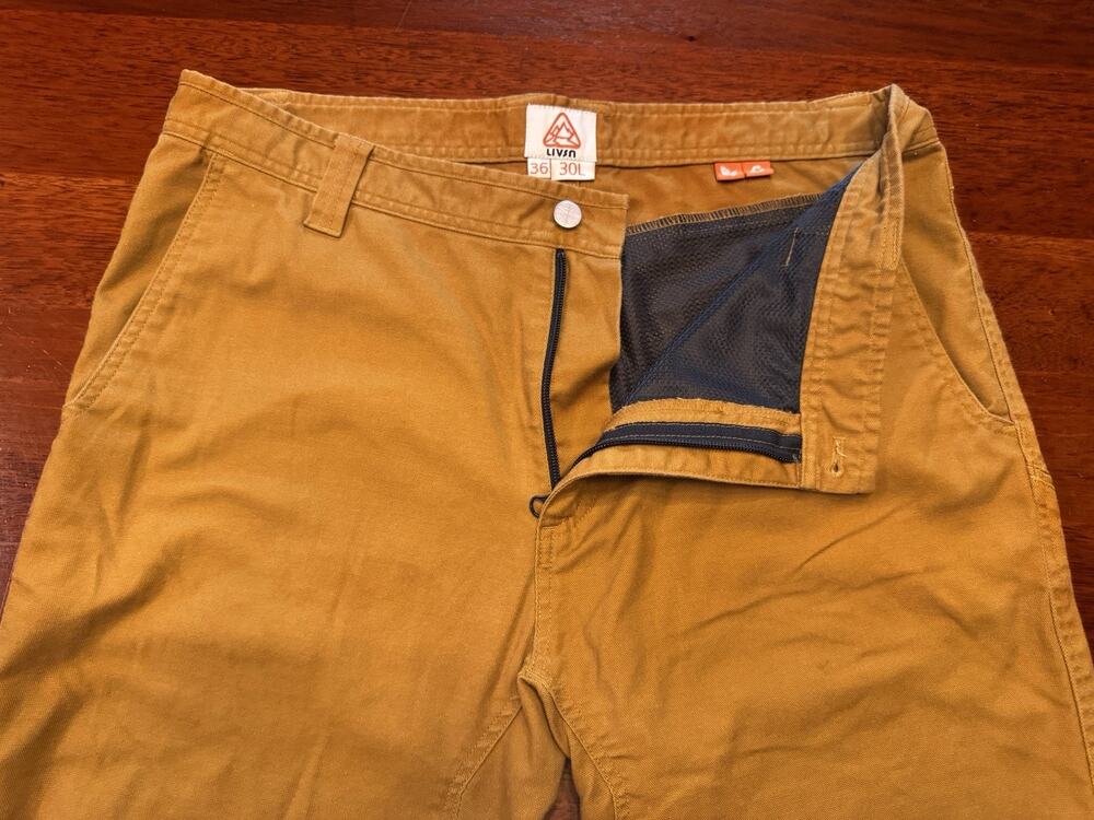 36x30 LIVSN Flex Canvas Pants Mens Brown Outdoor Hiking Travel Technical